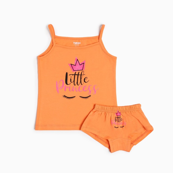 Комплект для девочки (майка/трусики), цвет персиковый, рост 86-92 см