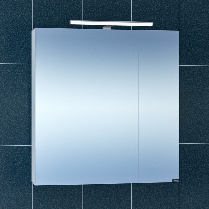 Зеркало-шкаф СаНта «Стандарт 70», со светом зеркальный шкаф санта стандарт 100 со светом белый