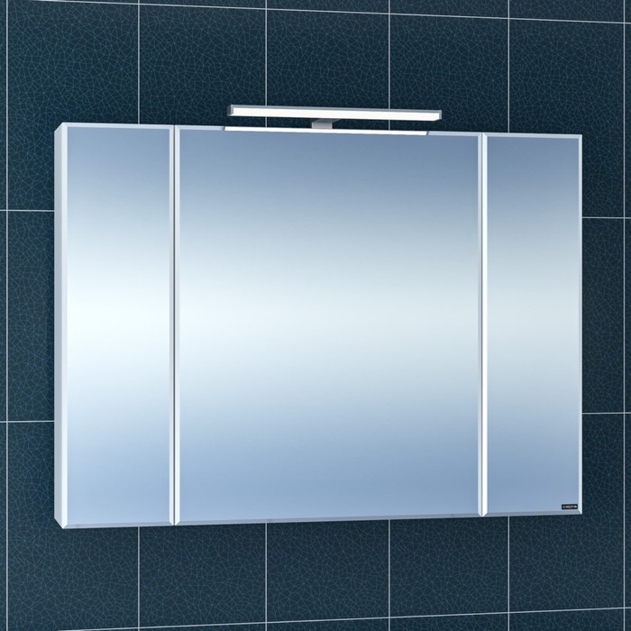 Зеркало-шкаф СаНта «Стандарт 100», трельяж фацет, со светом зеркало шкаф санта герда 55 фацет
