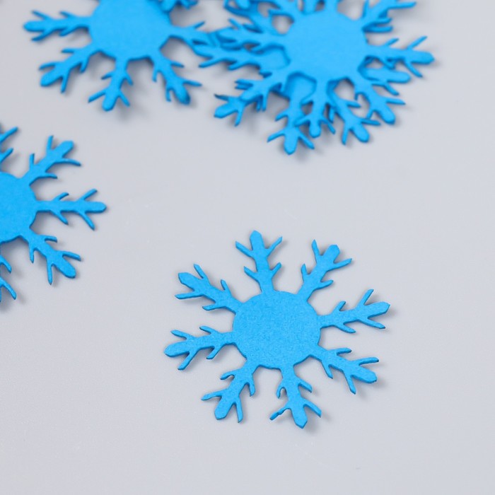 Заготовка из фоамирана "Снежинка", 3х3 см, голубой, набор 10шт
