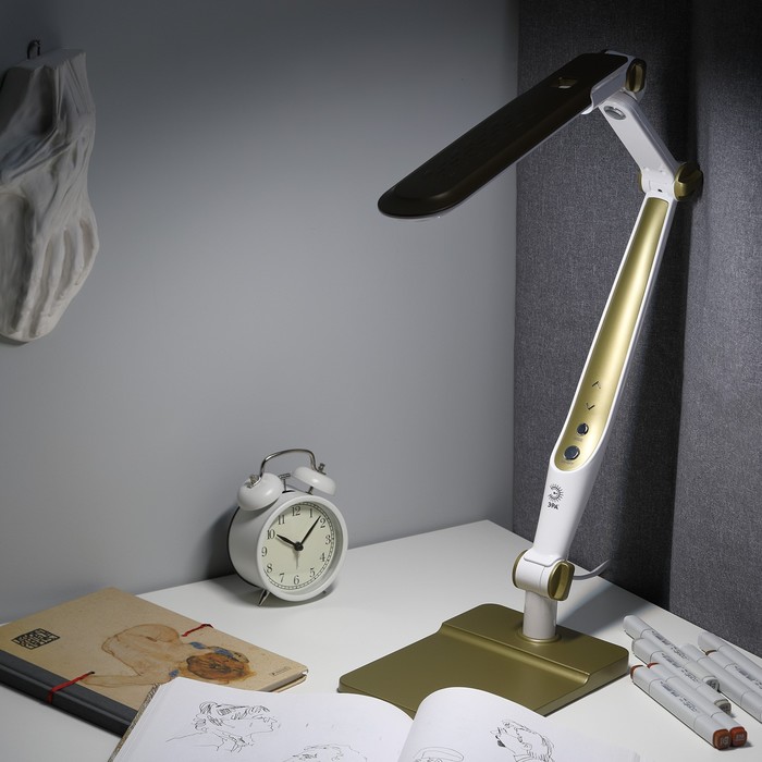 Настольный светильник NLED-497-12W-G на струбцине и с основанием золото