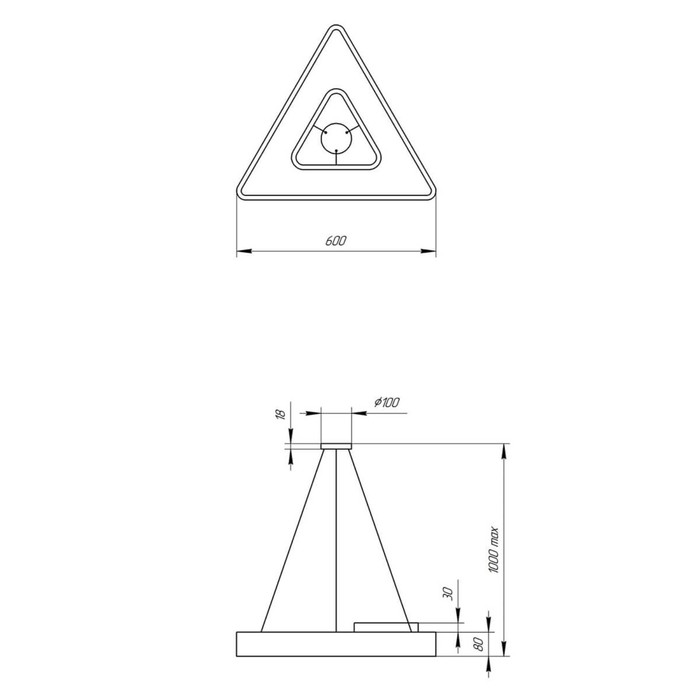 

Светильник светодиодный Geometria Delta 30Вт 4000К 2100Лм IP40 60х60х8 чёрный