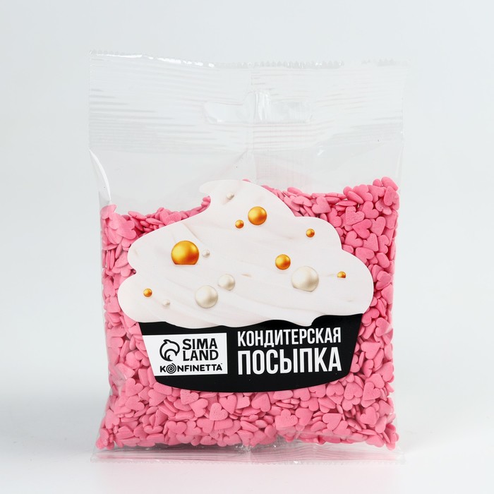 

Посыпка кондитерская мягкая «Сердце»: розовая, 50 г.