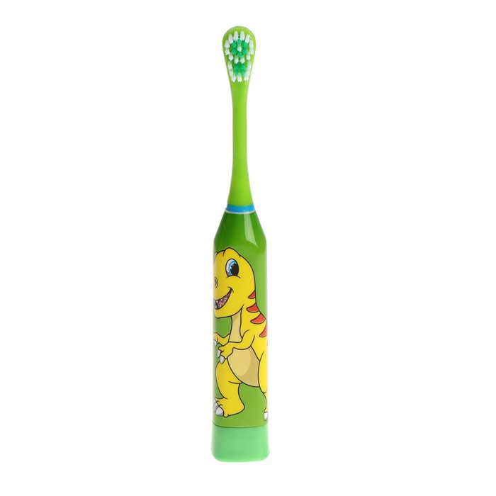 Детская электрическая зубная щетка Luazon LP-008, вибр., 31000 дв/мин, 2 насадки, 1хАА, зеленая 7915