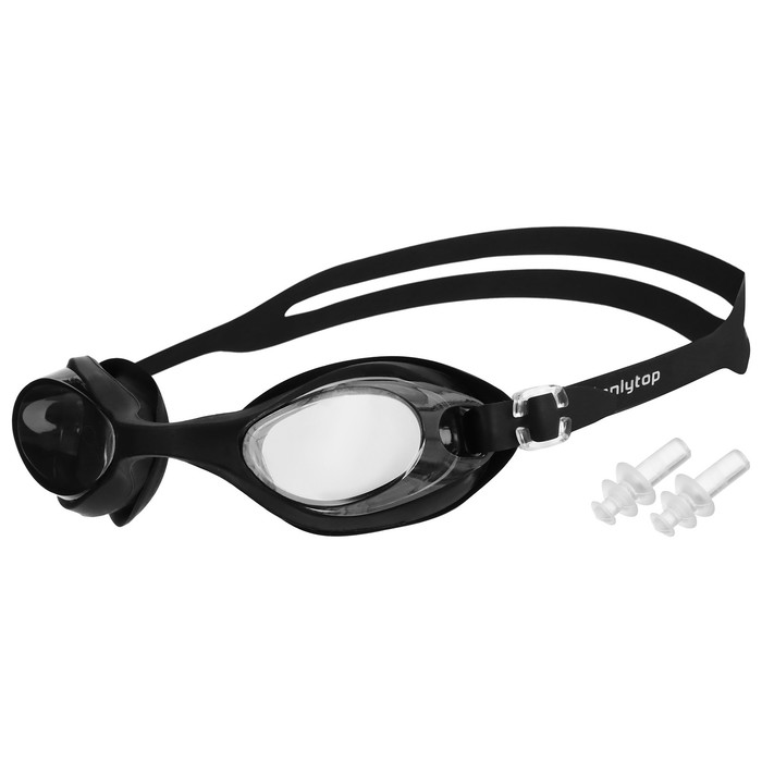 Очки для плавания ONLYTOP, беруши, цвет чёрный очки для плавания юниорские stalker цвет чёрный