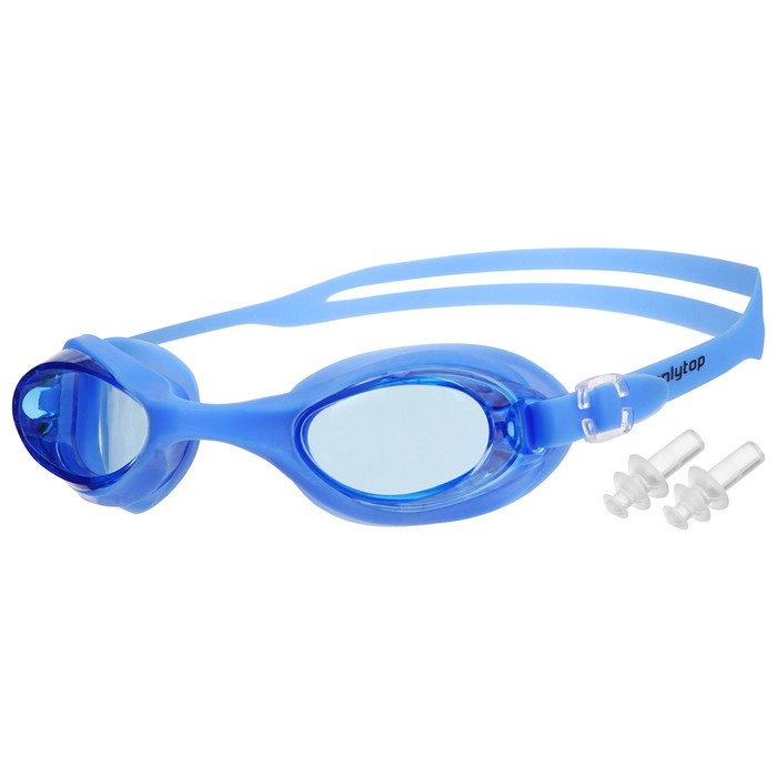 Очки для плавания ONLYTOP, беруши, цвет синий очки полумаска для плавания onlytop