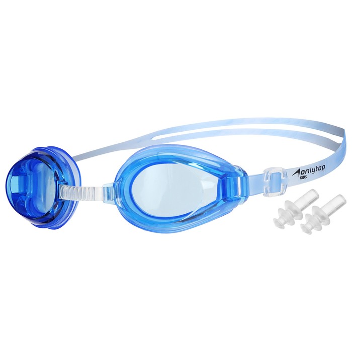 Очки для плавания ONLYTOP, беруши, цвет синий очки полумаска для плавания onlytop