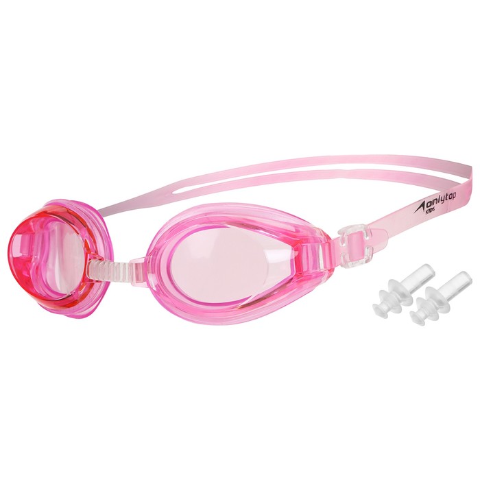 Очки для плавания ONLYTOP, беруши, цвет розовый очки полумаска для плавания onlytop