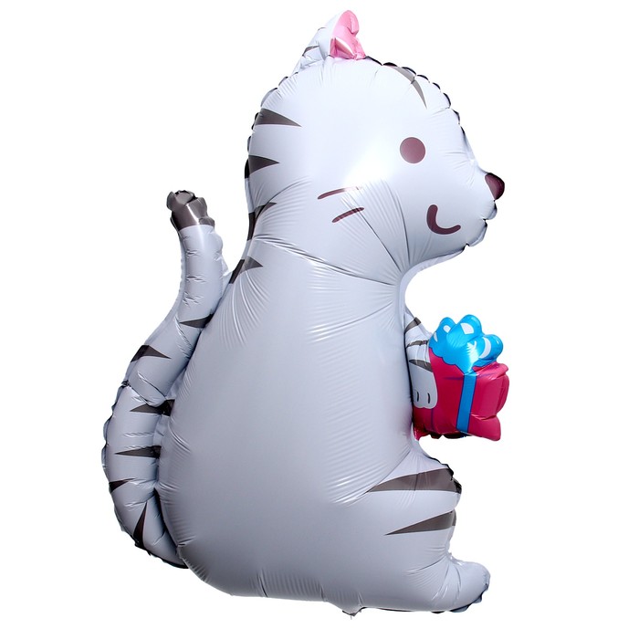 Шар фольгированный 32 «Милый котик с подарком» шар фольгированный 32 милый зайка цвет розовый