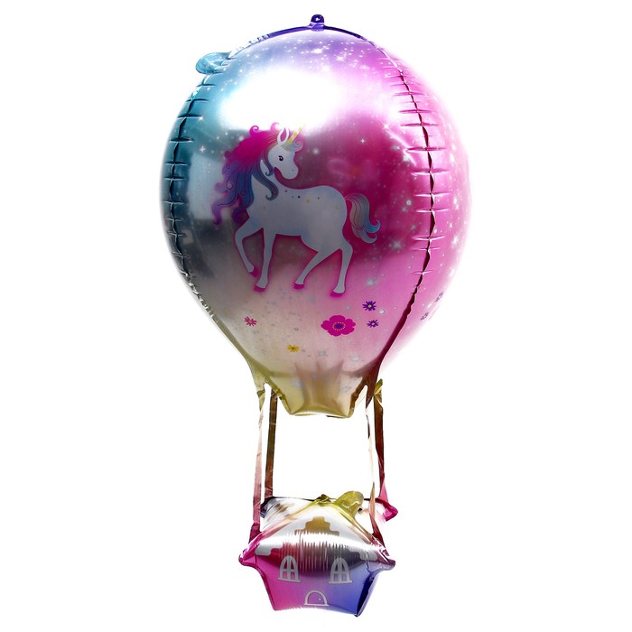 Шар фольгированный 35 3D воздушный шар «Единороги»