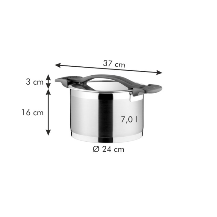 

Кастрюля Tescoma Ultima, высокая, с крышкой, d=24 см, 7 л