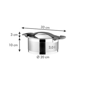 

Кастрюля с крышкой, d=20 см, 3 л