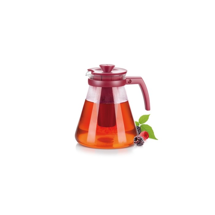 Чайник с ситечками для заваривания, цвет красный, 1.7 л