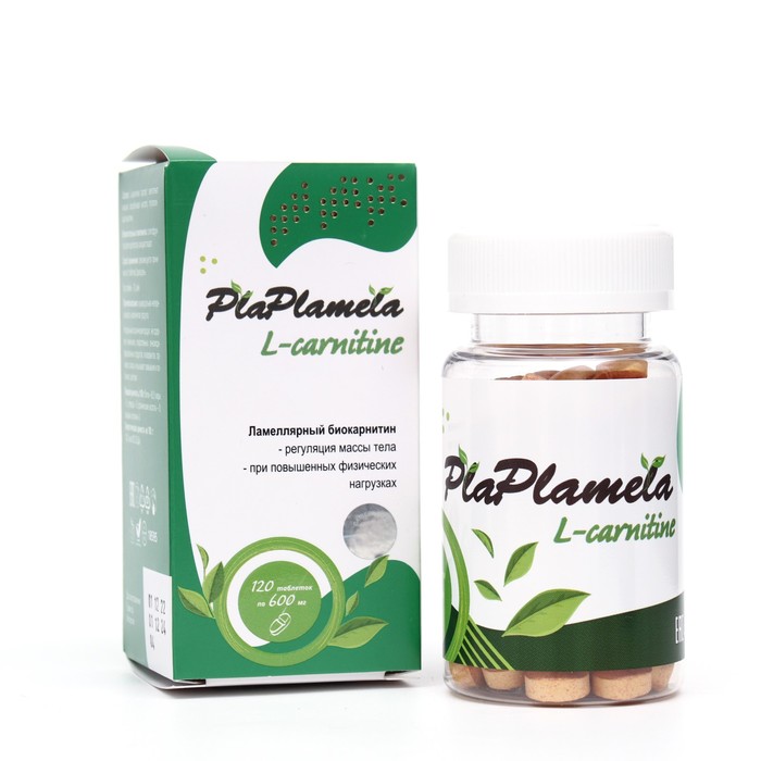 L-карнитин PlaPlamela, 120 таблеток по 600 мг магний триптофан plaplamela 120 таблеток по 600 мг