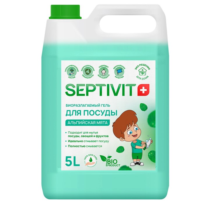 Гель для посуды SEPTIVIT Альпийская Мята, 5 л гель для посуды septivit альпийская мята 1 шт