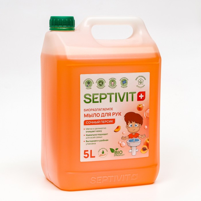 Жидкое мыло SEPTIVIT Персик 5 л septivit жидкое мыло сочный персик персик 5 л 5 кг