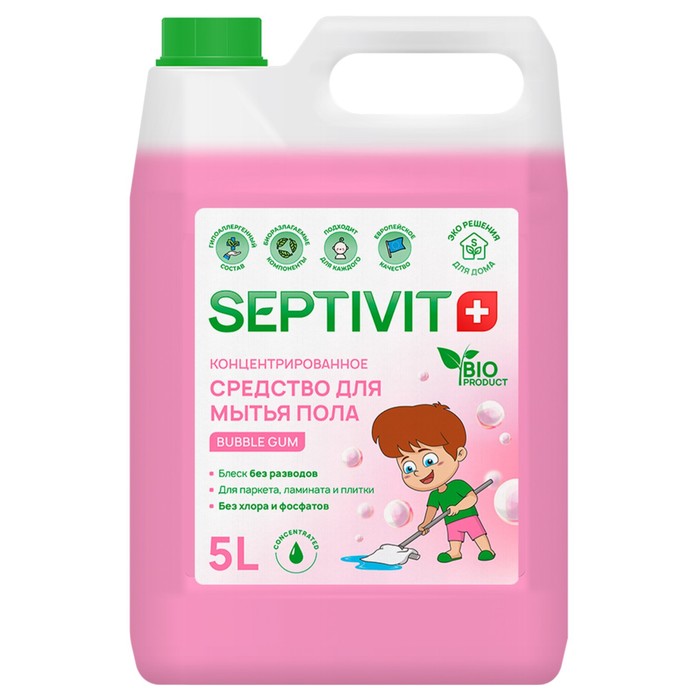 Средство для пола SEPTIVIT Bubble Gum, 5 л средство для пола septivit сода 3 л