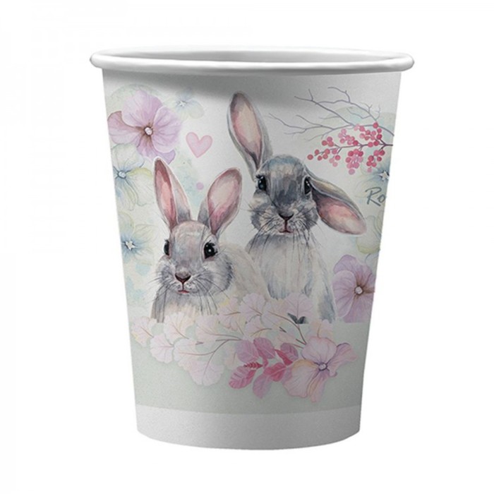 Набор бумажных стаканов «Кролики», (пастель), 6 штук, 250 мл набор бумажных стаканов batman 1 250 мл 6 шт
