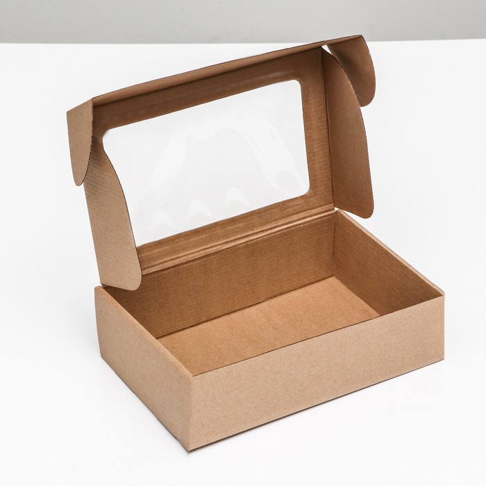 Коробка самосборная, бурая с окном, 26 х 17 х 8 см