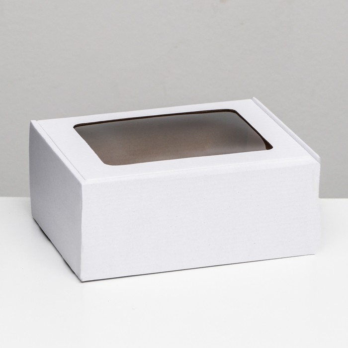 Коробка самосборная, белая с окном, 22 х 16,5 х 9,5 см