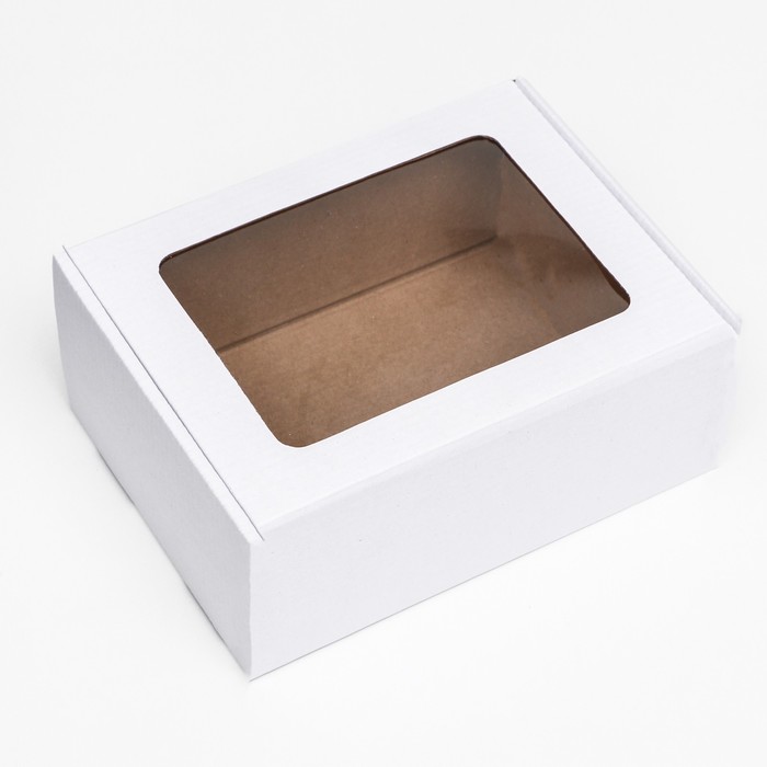 Коробка самосборная, белая с окном, 22 х 16,5 х 9,5 см