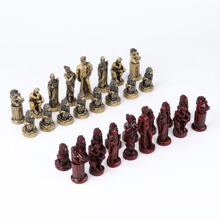 Шахманые фигуры, полистоун, король h=10.5 см d=3.5 см, пешка h=6 см d=3.5 см