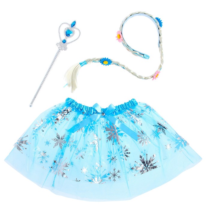 Карнавальный набор «Принцесса» 3 предмета: ободок, жезл, юбка карнавальный набор принцесса 2 предмета юбка ободок