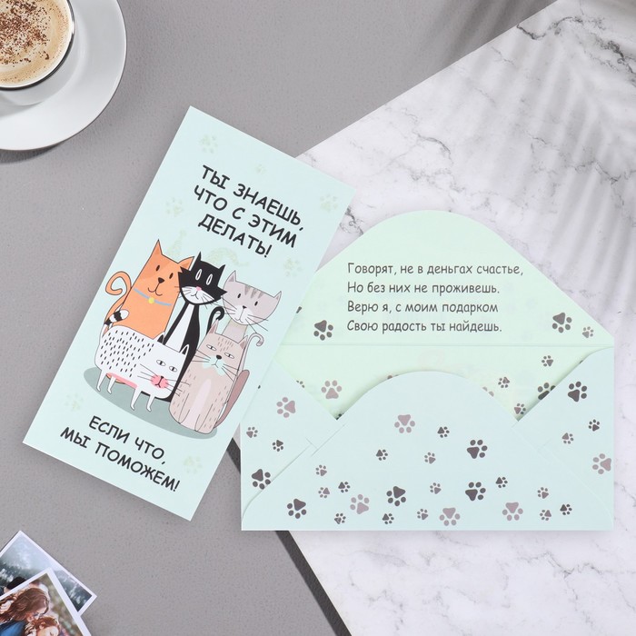 Конверт для денег "Ты знаешь, что с этим делать" 17,1х8 см 9499954