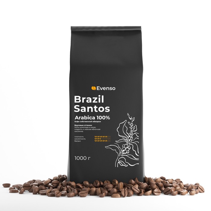 Кофе зерновой Evenso арабика 100%,  1 кг