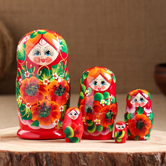 

Матрешка 5-ти кукольная " Катерина весенняя" 14-15 см, ручная роспись