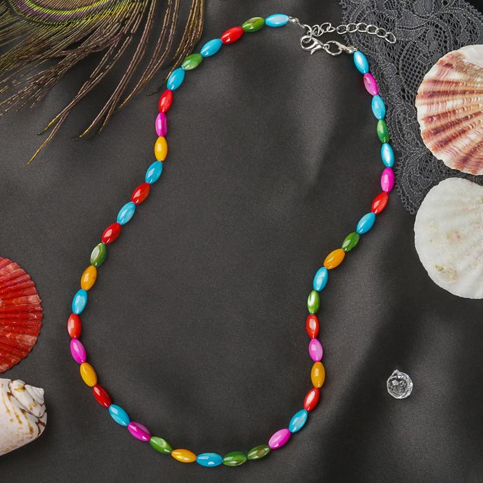 Бусы "Перламутр" рис, цветные, 48см