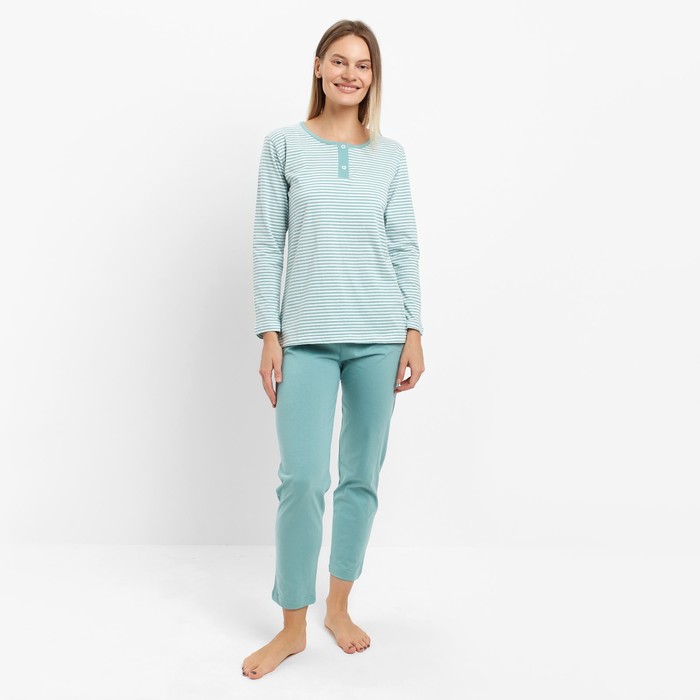 Комплект женский домашний (джемпер/брюки), цвет оливковый, размер 44 комплект женский домашний джемпер брюки цвет оливковый размер 52