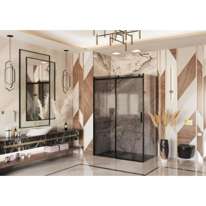 

Душевое ограждение Ambassador Benefit 19022205HBB-80HBB, 1600х800х2000 мм, тонированное