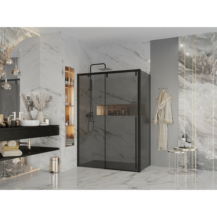 

Душевое ограждение Ambassador Intense 110022204IBB-80IBB, 1500х800х2000 мм, тонированное