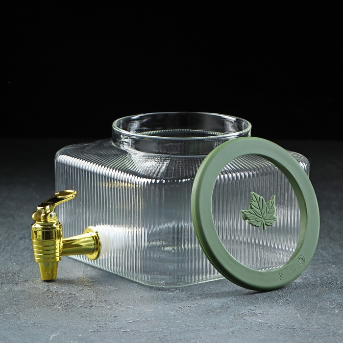 фото Диспенсер для напитков стеклянный «листок», 2,6 л, 18×13,5 см