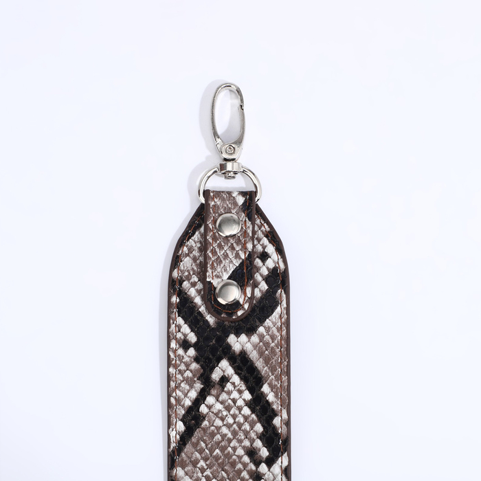 Ремень для сумки В-9, никель TEXTURA, 100 коричневый змея