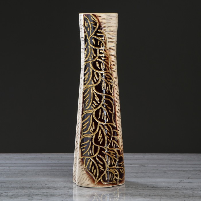 Ваза "Виола" большая, листья, шамот