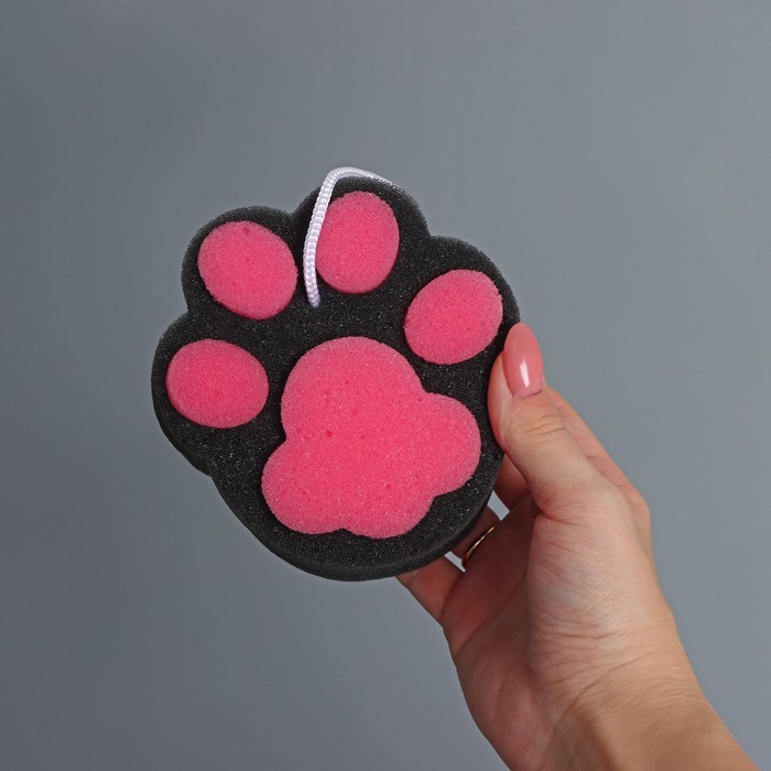 Губка для тела Доляна «Розовая пантера», цвет чёрный, розовый