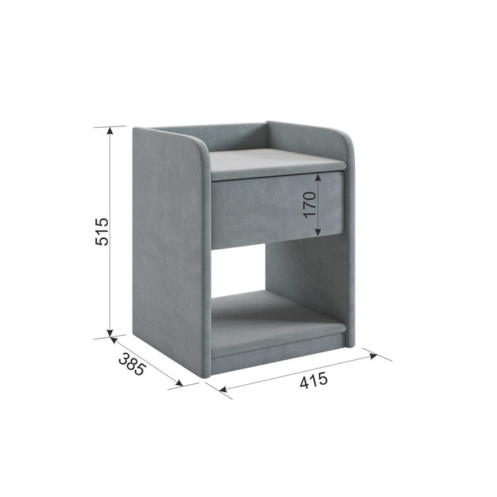 

Тумба прикроватная Аманда-2 415х385х515 муссон (велюр)