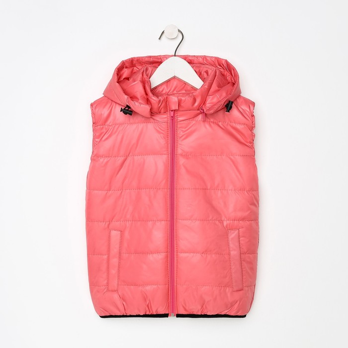 Жилет для девочки, цвет тёмно-розовый, рост 104 см