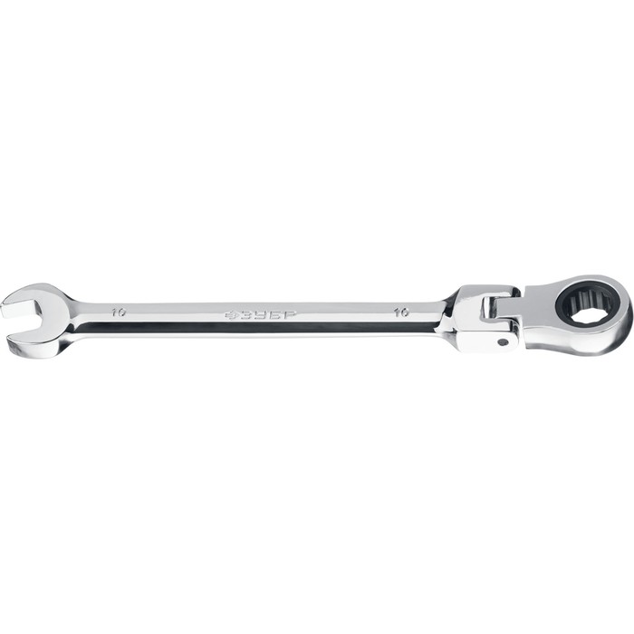 Ключ гаечный комбинированный трещоточный шарнирный ЗУБР 27074-08_z01, 10 мм ключ гаечный комбинированный трещоточный зубр 27074 22 z01 22 мм