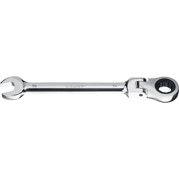 Ключ гаечный комбинированный трещоточный шарнирный ЗУБР 27101-13, 13 мм ключ комбинированный 10х10мм трещоточный шарнирный с держателем эврика er 61010h