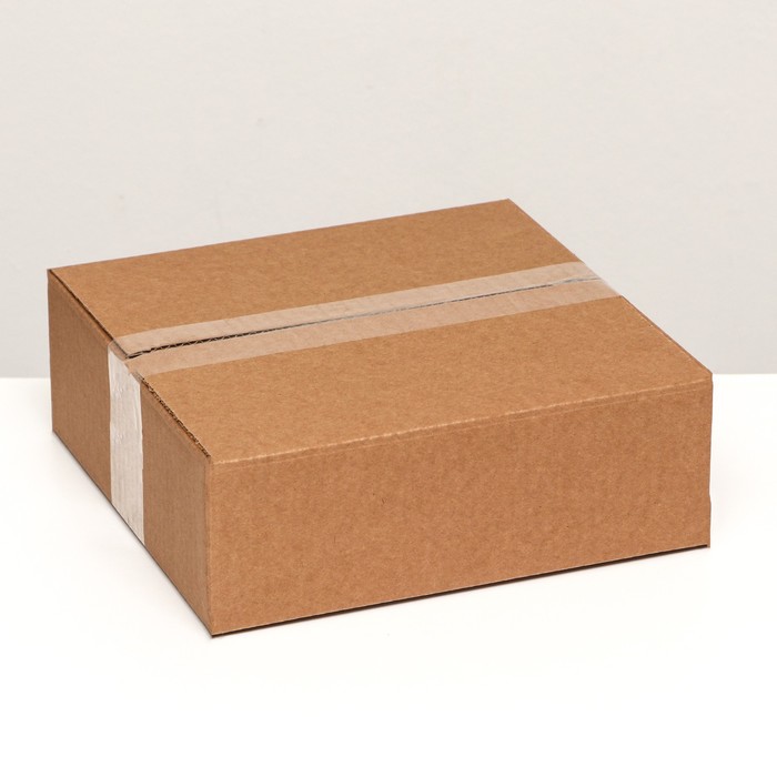 Коробка складная, бурая, 24 х 23 х 8 см