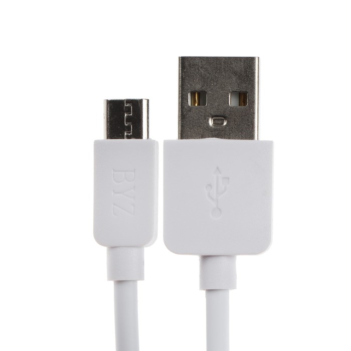 

Кабель BYZ BL-641A, microUSB - USB, 1 м, ПВХ, белый