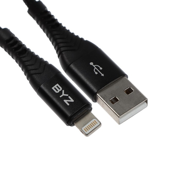 

Кабель BYZ BC-029, Lightning - USB, 5 А, 1 м, нейлон, черный