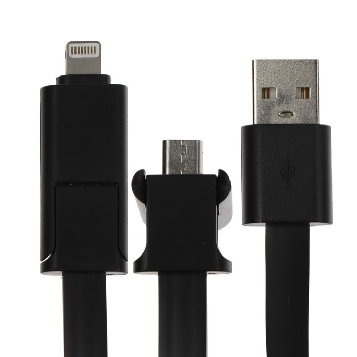 

Кабель Mirex 13700-AM8MC10B, Lightning/microUSB - USB, 1 м, черный