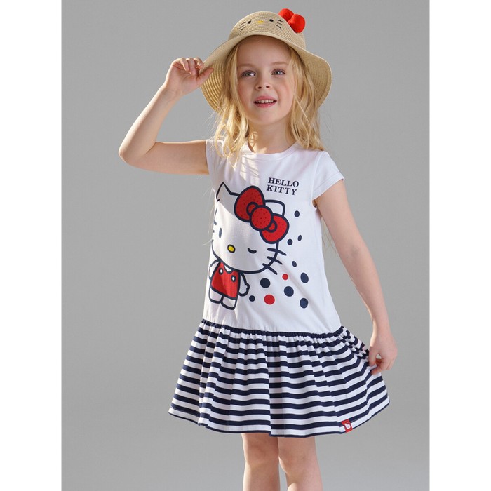 Платье трикотажное для девочки Hello Kitty, рост 110 см