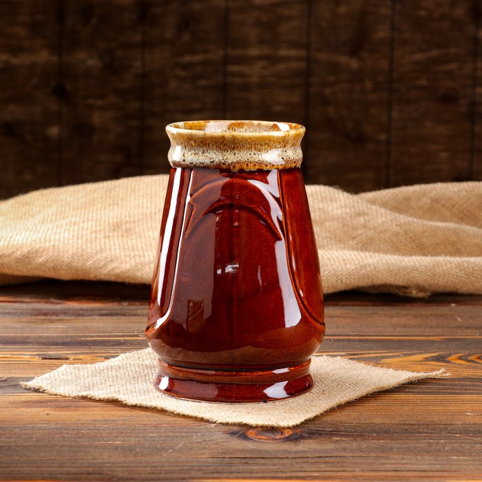 Кружка для пива "Евро" лев, коричневая, 1 л