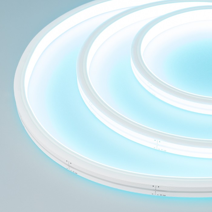 

Гибкий неон Arlight 13 × 12 мм, IP67, SMD5060, 120 LED/м, 24 В, свечение RGB, изгиб TOP