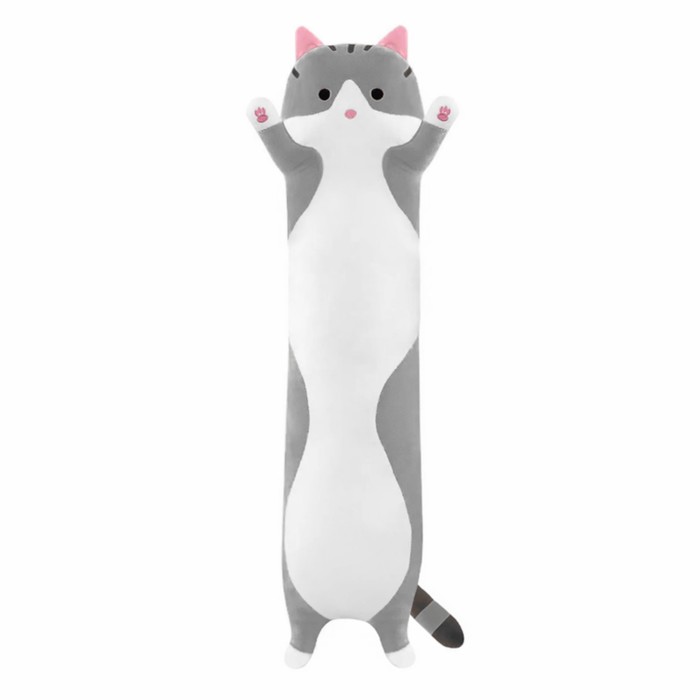 Мягкая игрушка «Кот Батон», цвет серый, 90 см кот батон 110 см серый кот обнимашка плюшевая игрушка кот батон серый 110 см длинный кот подушка 110 см